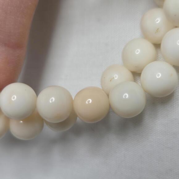 Vintage Angel Skin Coral Bead Necklace Sterling Silver Clasp Natural 18" 1960s - Picture 4 of 9